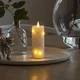 Konstsmide Christmas LED sveča iz voska kremna svetlobna barva jantar 12,7 cm - kremno bela, srebrna