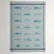 Kuhinjska krpa 50 x 70 cm Morska bitja, modra