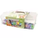 PLAYBOX Barviti Montessori mozaik žebljički z gobami 250 kosov 6 predlog + tabla