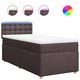 Vidaxl Box spring postelja z vzmetnico temno rjava 90x200 cm blago