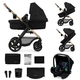 Mestni otroški voziček Kinderkraft Moov 2 3in1 Pure Black Eva Wheels