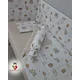 Bubamara037 Set posteljine za krevetac sa ravnom ogradicom Slonići, Bež