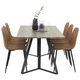 Venture Design Jedilna miza in stol komplet Marina in miza Polar 75x180x90 cm sivo rjava