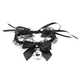 LateToBed BDSM Line Collar with Bow, Bell and Lace Black