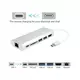 FAST ASIA Adapter konvertor TIP C na HDMI + 2xUSB 3.0 + SD+ TIP C + RJ45