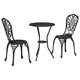 Vidaxl Vrtnik Bistro Set 3 szt. Črna Aluminij