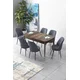 Hanah Home Set Trpezarijski sto i 6 stolica Zen, Sivo-braon