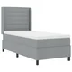 Vidaxl LED Box Spring Postelja Svetlo siva 90 x 190 cm blago