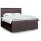 vidaXL vidaXL Box spring postelja z vzmetnico temno rjav 200x200 cm blago, (21310948)