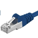 PREMIUMCORD Patch kabel CAT6a S-FTP, RJ45-RJ45, AWG 26/7 2m plavi