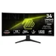 Igralni monitor 34 MSI MAG 346CQ, UWQHD, VA, 180Hz, 1ms, 300cd/m2, G-Sync, FreeSync, zakrivljeni, črn
