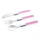 CANPOL Pribor - metalni set nož/ viljuška i kašika za bebe 9/477 - pink boje