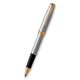 PARKER Sonnet Stainless Steel Roller ball - 1931506 Siva/Crna, Tanki vrh (Fine), Crno mastilo, 1 kom