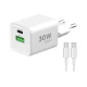 Winner Group - Adapter za brzo punjenje 2x USB PD 30W + USB kabl USB-C / USB-C 1m
