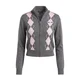 GUESS JEANS Pletena jopa ARGYLE siva/roza/bela