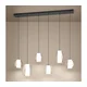 LED-visoka svetilka Stars of Light Menorca, nikljevo, 143 cm, 6-žarilna, CCT - Dnevna soba / jedilnica - Sodobni - nikelj / bela - Steklo