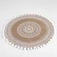 Douceur d intérieur pogrinjki SET DE TABLE (0) 38 CM JUTE IMPRIME+POMPONS RENATA BLANC X4 Bela
