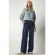 Happiness Istanbul Womens Navy Blue Palazzo Pants with Pocket