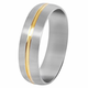Troli Jekleni poročni prstan z zlatim pasom (Obseg 59 mm)