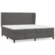 Vidaxl Box spring postelja z vzmetnico temno siva 200x200 cm žamet