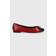 Kožne balerinke Tory Burch CAP-TOE BALLET boja: crvena, 154510-200