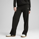 Womens Puma ESS ELEVATED High-Waist Straight Leg Rib Pants, Black, Size XS, Clothing