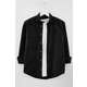 Trendyol Black Slim Fit Suede Winter Shirt