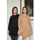 Trendyol Black-Tan 2 Pack Crew Neck Basic Knitted Sweatshirt