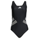ADIDAS PERFORMANCE Športne enodelne kopalke siva/črna/bela