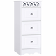 HOMCOM talna lesena kopalniška omarica s 3 predali bela kopalnica les 3 predali bela kopalnica, spalnica ali dnevna soba mdf razred e1 29,8D x 29,8wp x 68,5a cm bela