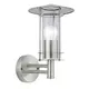 Eglo Lisio spoljna zidna lampa/1, e27, inox/staklo