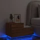 Vidaxl Nočna omarica z LED lučkami rjavi hrast 70x36x40,5 cm