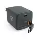 Nedis WCHARC65WBK - Crni punjač sa uvlačivim kablom, Power Delivery 65W, 2x USB-C