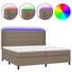 vidaXL vidaXL Box spring postelja z vzmetnico LED taupe 200x200 cm blago, (20893786)