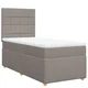 Vidaxl Box spring postelja z vzmetnico taupe 90x190 cm blago