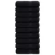 shumee Premium brisače 10 kosov črna 70x140 cm 600 g/m2 100 % bombaž