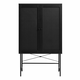 Črna omarica v hrastovem dekorju 80x135 cm Pensacola – Unique Furniture