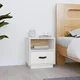 vidaXL Nočna omarica bela 40x34x55 cm trdna borovina