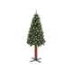 Den Ozka novoletna jelka LED s pravim lesom in storži zelena 180 cm