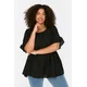 Trendyol Curve Black Knitted Ruffle Blouse