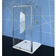 Tristranski zaslon EASY LINE, 800–900 x 800 mm, vrtljiva vrata, L/D različica, prosojno steklo - Enokrilna - Tristranska