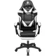 KRUGER&MATZ oblazinjeni igralni računalniški stol z oporo za noge Warrior GX-150 (KM0790-BW), črn-bel