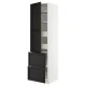METOD / MAXIMERA Vis.el. s polic/4fiok/vrat/2front, bela/Lerhyttan crno bajcovano, 60x60x220 cm
