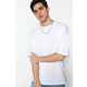 Trendyol White Oversize/Wide-Fit Basic 100% Cotton T-Shirt