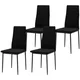 Homestar Set 4 jedilnih stolov 41x50x97 cm črna