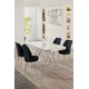 Hanah Home Set Trpezarijski sto i 4 stolice, Teget-beli