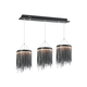 LED Luster na sajli CASCATA BLACK 3xLED/54W/230V