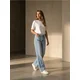 Sinsay - Wide leg farmerke sa ispranim efektom - plava