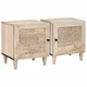 vidaXL Nočna omarica 2 pcs Bež 40 x 33 x 46 cm trden mangov les