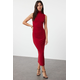 Trendyol Red Straight Zero Sleeve Draped Bodycone/Fitting Flexible